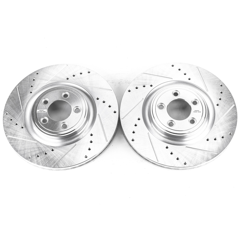 Jaguar F-Type Brake Rotors (2) - Front - PowerStop - Evolution Drilled & Slotted - `14-`19