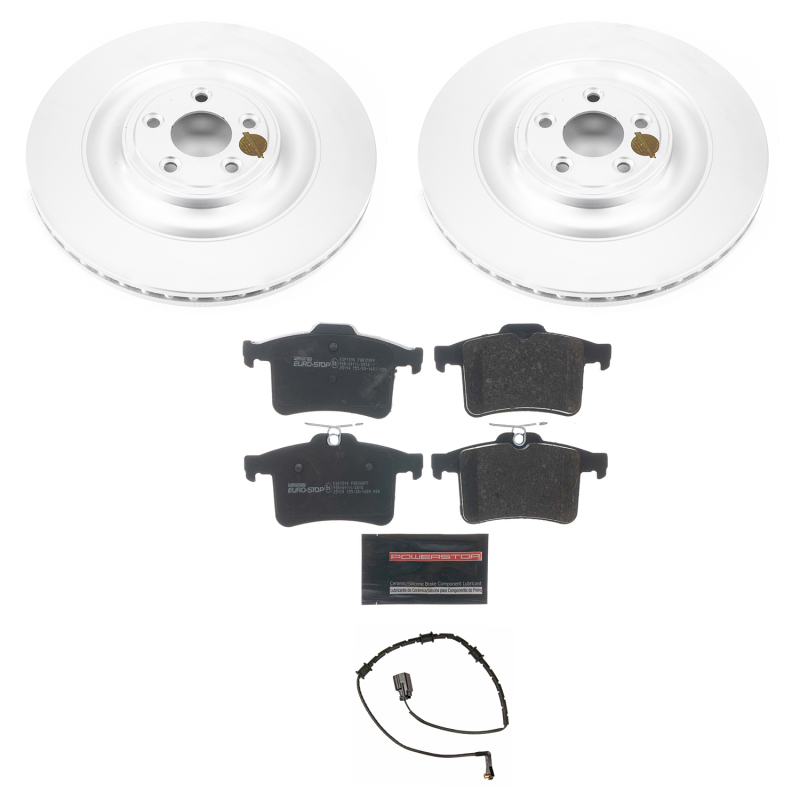 Jaguar XF Brake Kit - Rear - PowerStop - Genuine Geomet Coated Rotors + ECE-R90 Certified Pads - `10-`15
