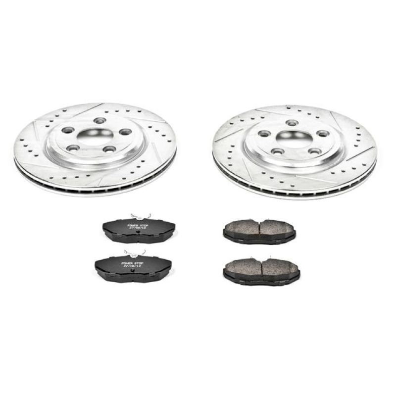 Jaguar Vanden Plas Brake Kit - Rear - PowerStop - Drilled & Slotted Rotors + Carbon-Fiber Ceramic Pads - 2005
