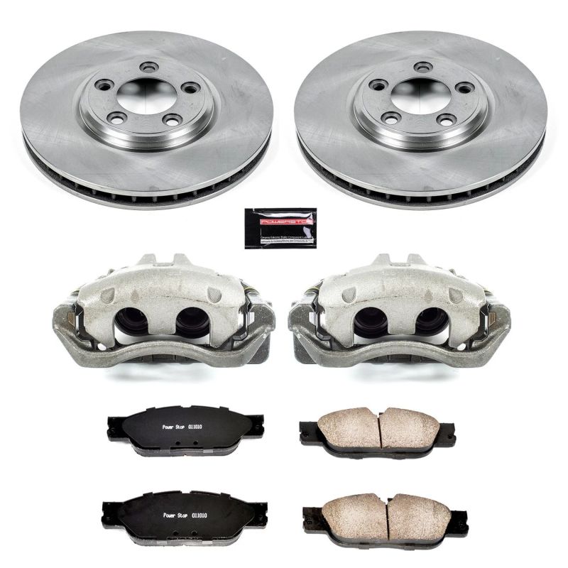 Jaguar S-Type Brake Kit - Front - PowerStop - Autospecialty Stock Replacement Rotors + Evolution Ceramic Pads + Non-Coated Calipers - 2005