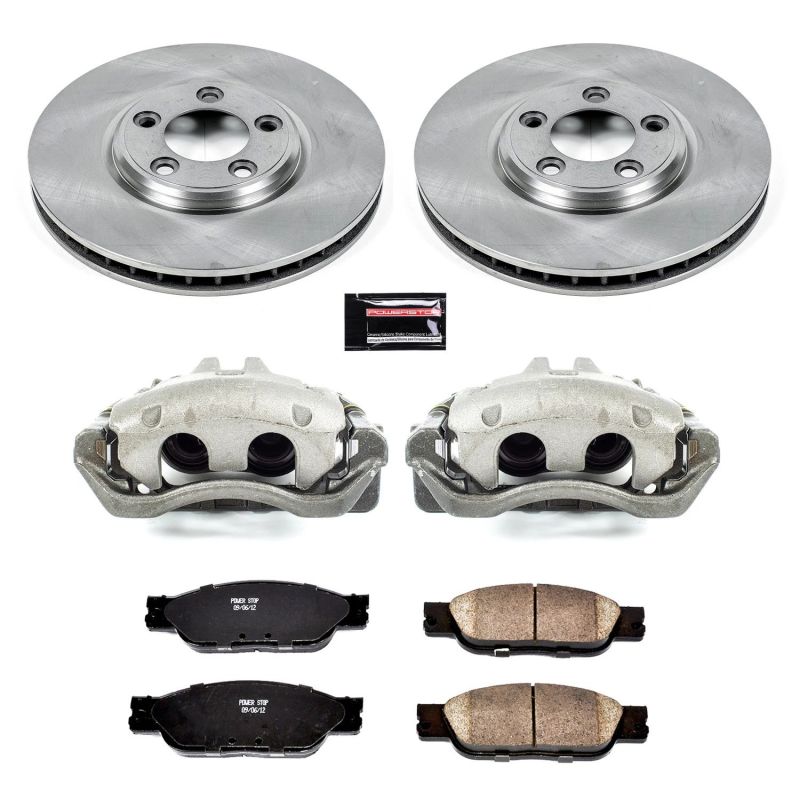Jaguar S-Type Brake Kit - Front - PowerStop - Autospecialty Rotors + Evolution Ceramic Pads + Non-coated Calipers - `03-`04