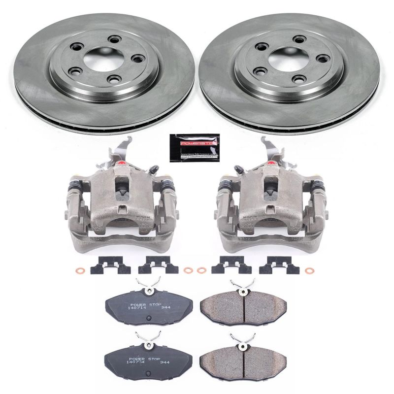 Jaguar S-Type Brake Kit - Rear - PowerStop - Autospecialty Rotors + Evolution Ceramic Pads + Non-Coated Calipers - `03-`05