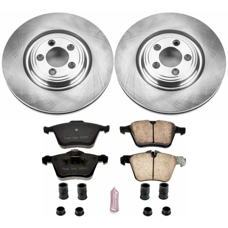 Jaguar S-Type Brake Kit - Front - PowerStop - Autospecialty Rotors + Z17 Evolution Plus Ceramic Pads - `07-`08