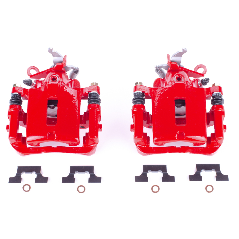 Jaguar S-Type Brake Calipers - Rear - PowerStop - Powder Coated - Red - `03-`05