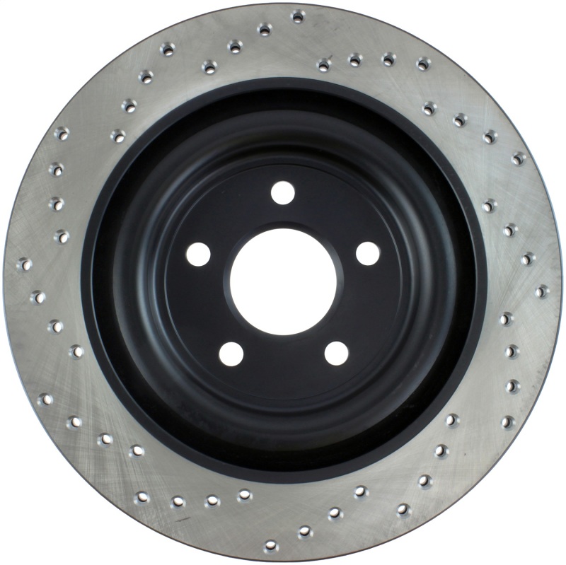Jaguar XK Brake Rotors (1) - Rear Left - Stoptech - Sport Drilled - Black - `07-`15