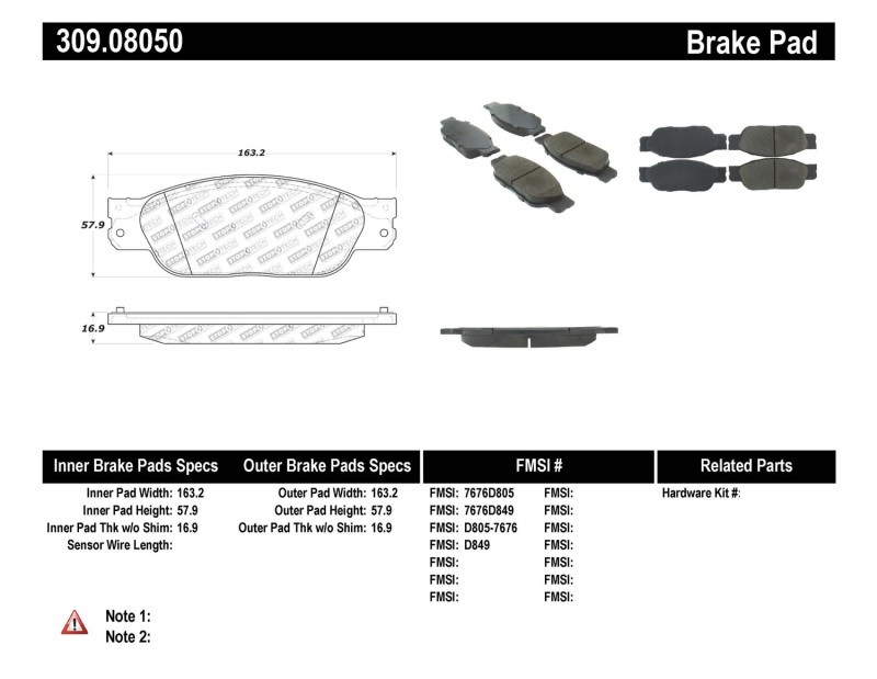 Jaguar S-Type Brake Pads - Stoptech - Sport - `00-`02