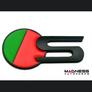 Jaguar Custom Emblem - S Sport - Satin Black Finish - Green/ Red