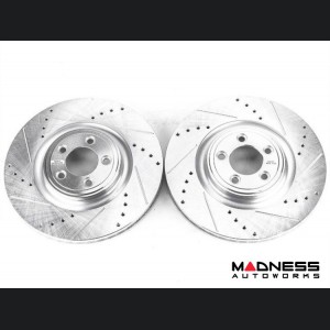 Jaguar XF Brake Rotors - Rear - Drilled + Slotted - Evolution by Powerstop