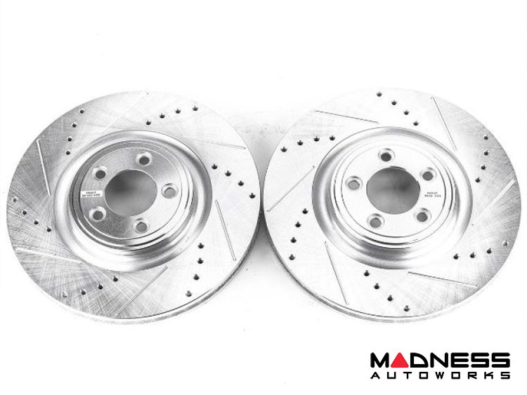 Jaguar F-Type Brake Rotors - Front - Drilled & Slotted - Evolution by Powerstop