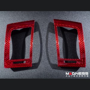 Jaguar F-Type Interior Trim - Carbon Fiber - Air Vent Cover Trim Kit - Red Candy