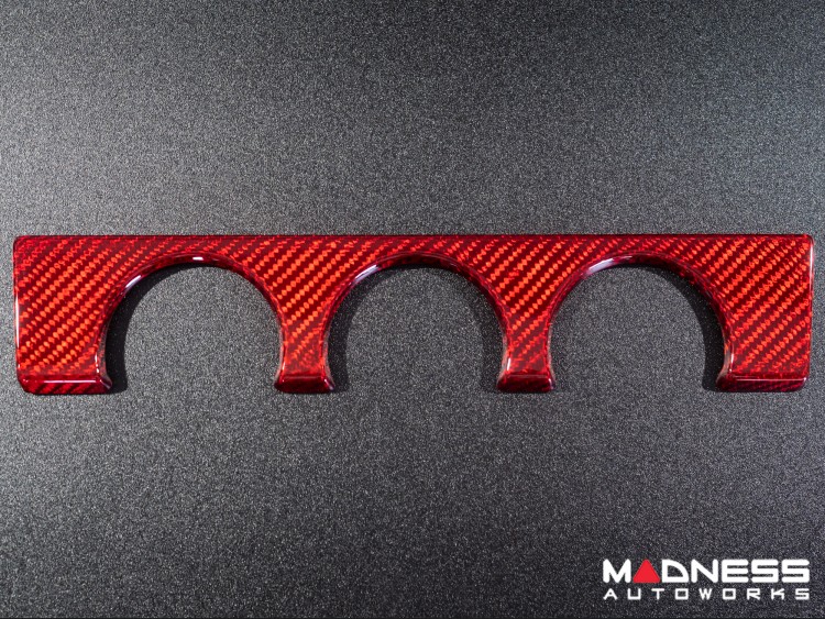 Jaguar F-Type Interior Trim - Carbon Fiber - Center Console Cover - Red Candy