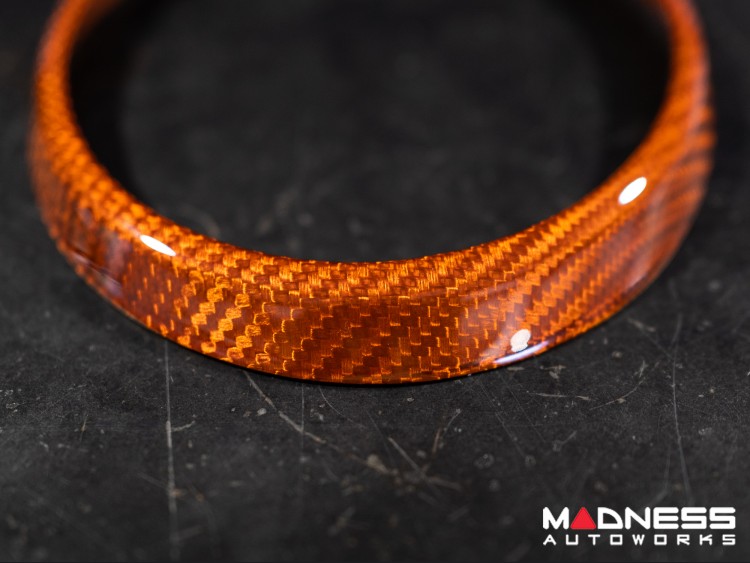 Jaguar F-Type Interior Trim - Carbon Fiber - Instrument Cluster Trim Rings - Orange Candy