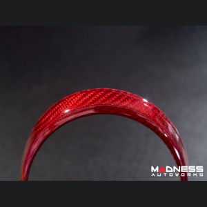 Jaguar F-Type Interior Trim - Carbon Fiber - Instrument Cluster Trim Rings - Red Candy