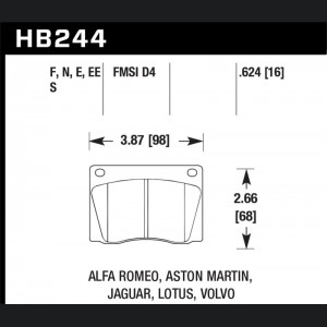 Jaguar XJ Type - HAWK HT-10 Brake Pad Sets