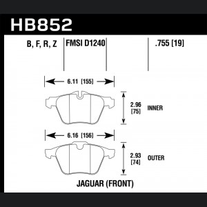 Jaguar XJ Type - HAWK HPS 5.0 Brake Pad Sets