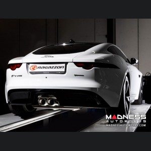 Jaguar F-Type Performance Exhaust System - Cat Back - Ragazzon - Evo Line - Dual Tip w/ Valved Rear Section - Resonated - P300
