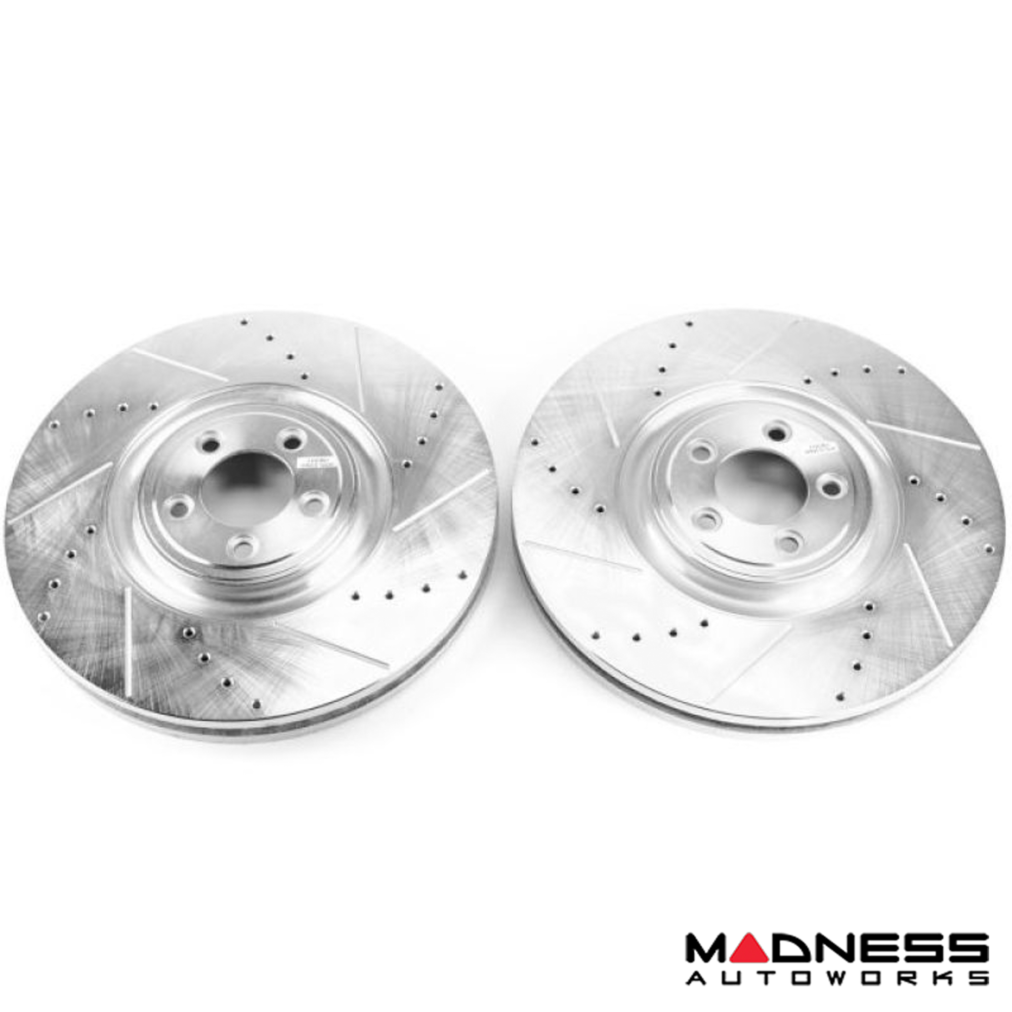 Jaguar E-Pace Brake Rotors - Rear - Drilled + Slotted - Pair - Powerstop - Evolution