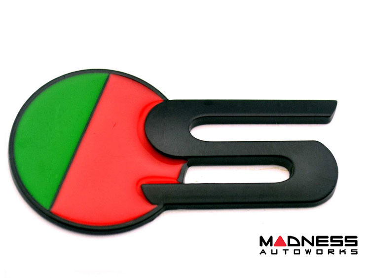 Jaguar Custom Emblem - S Sport - Satin Black Finish - Green/ Red 