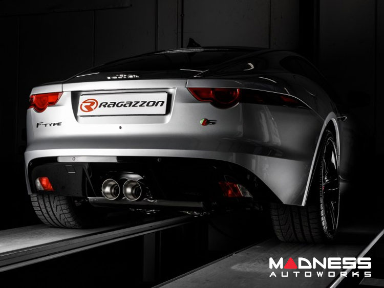 Jaguar F-Type Performance Exhaust System - Cat Back - Ragazzon - Evo Line - Dual Tip w/ Valved Rear Section - Non-Resonated - 3.0L V6