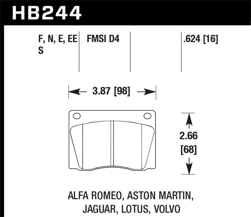 Jaguar XJ Type - HAWK HT-10 Brake Pad Sets