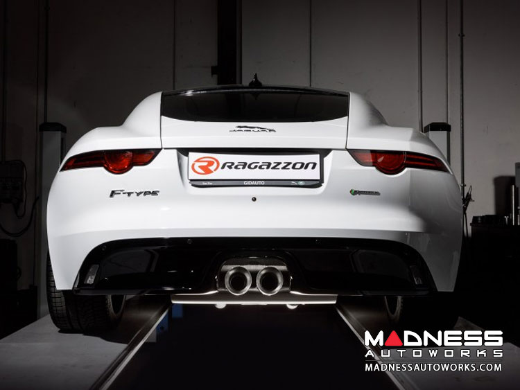 Jaguar F-Type Performance Exhaust System - Cat Back - Ragazzon - Evo Line - Dual Tip w/ Valved Rear Section - Non-Resonated - P300
