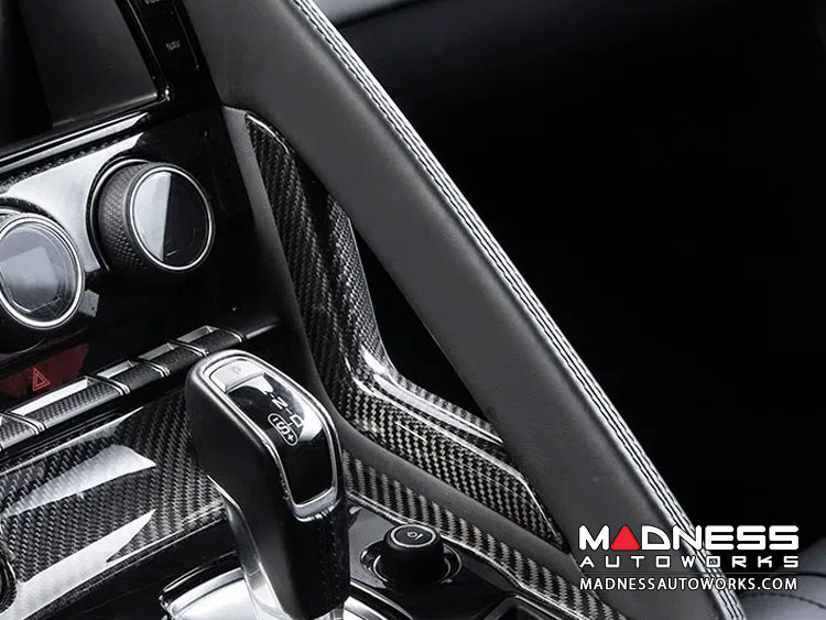 thumbnail image 2 of Real Carbon Fiber Center Console Dashboard Cover For Jaguar F-Type 2013-2022 - Black, Self-Adhesive Trim 2 of 6